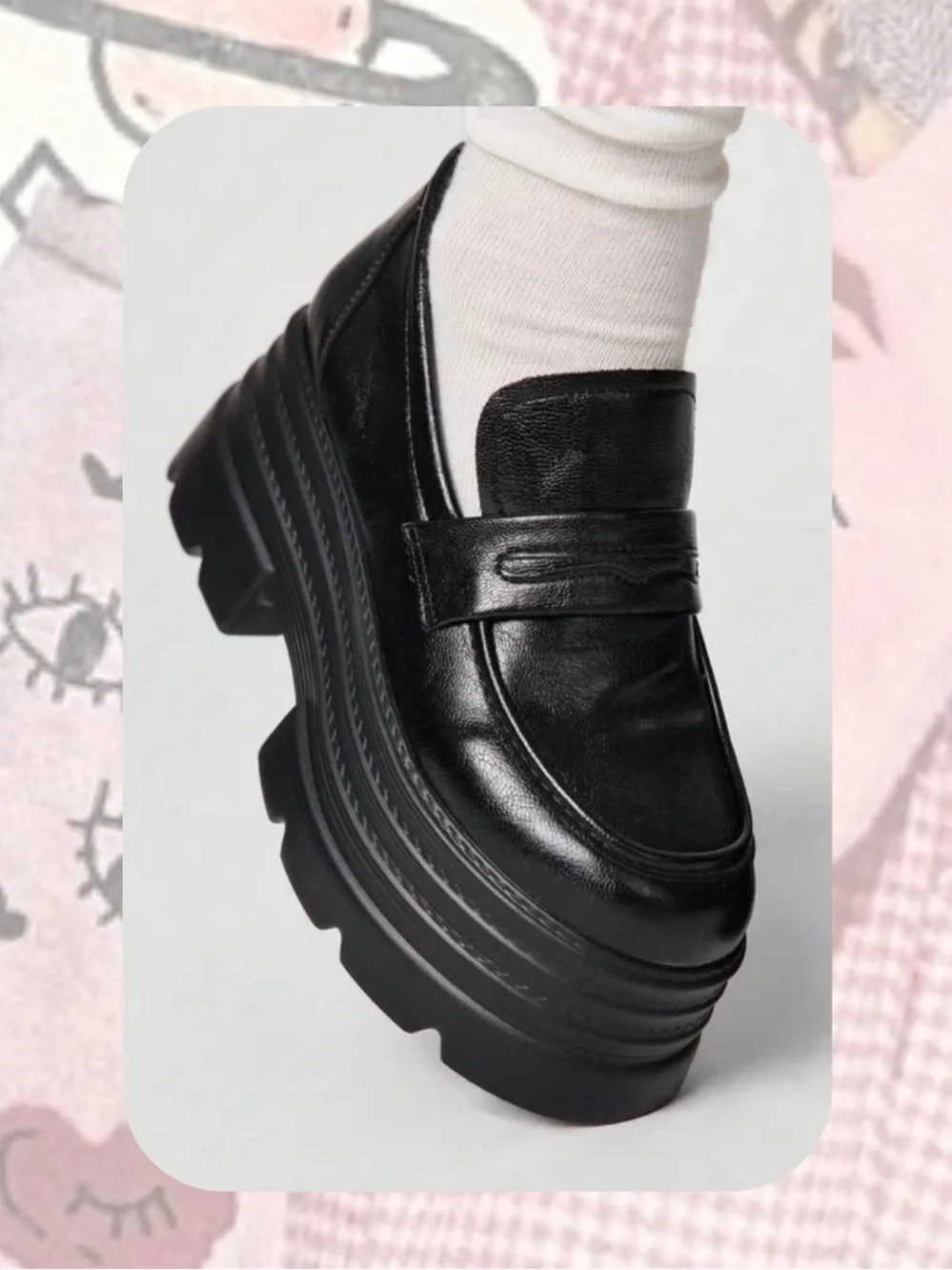 NWB🎉 Romwe Black Platform Matte Loafers Y2K